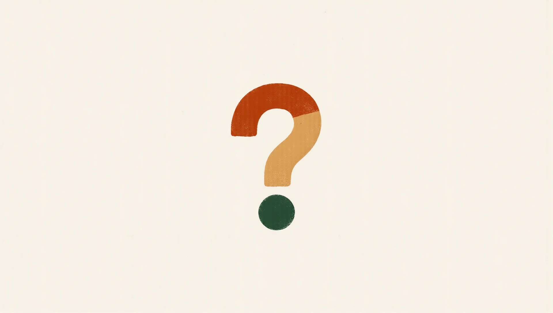 Subtle question mark graphic