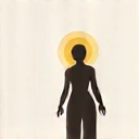 Human figure with glowing aura icon representing overall well-being
