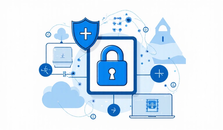 Data privacy and security concept, abstract representation of secure data flow
